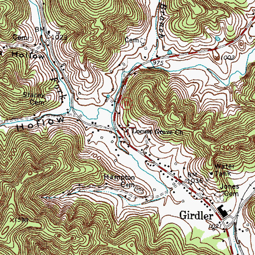 Topographic Map of Locust Grove Church, KY