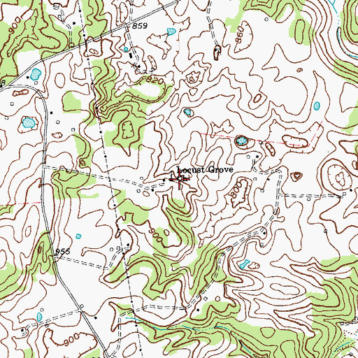 Topographic Map of Locust Grove Church, KY