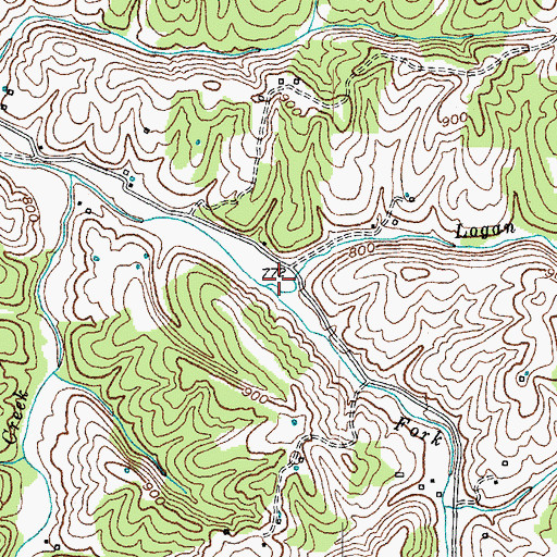 Topographic Map of Logan Creek, KY