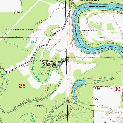 Topographic Map of Grunnel Slough, AR