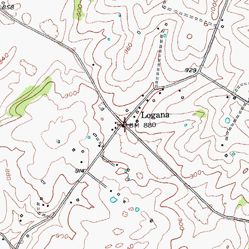 Topographic Map of Logana, KY