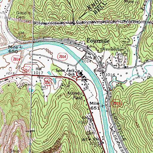 Topographic Map of Lone Jack School, KY