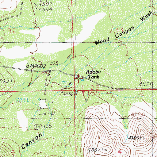 Topographic Map of Adobe Tank, AZ