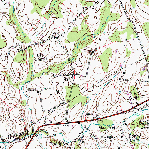 Topographic Map of Lone Oak School, KY