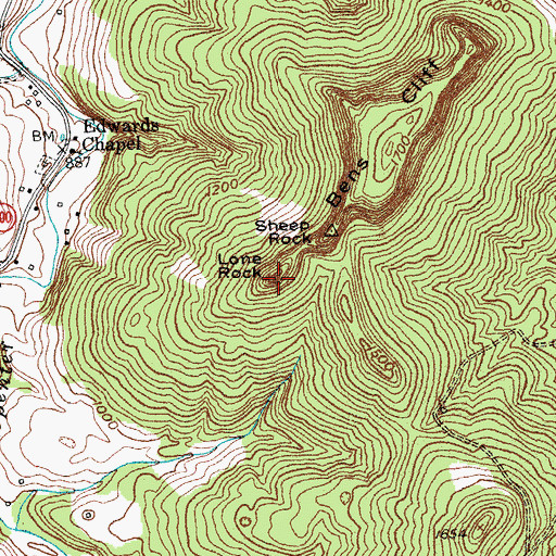 Topographic Map of Lone Rock, KY