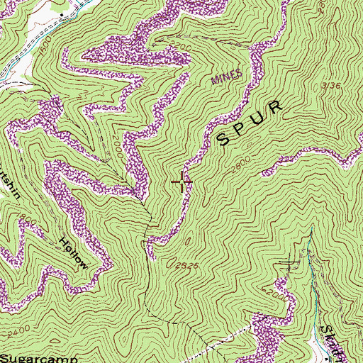 Topographic Map of Lone Spur, KY