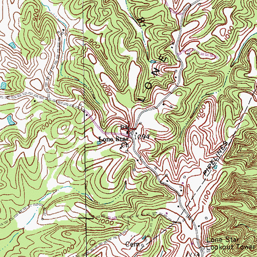 Topographic Map of Lone Star Church, KY