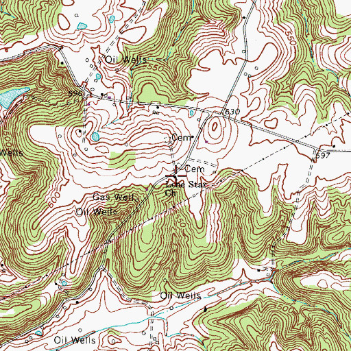 Topographic Map of Lone Star Church, KY