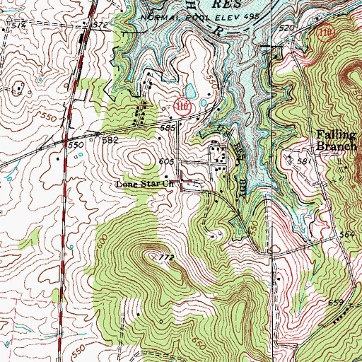 Topographic Map of Lone Star Church, KY