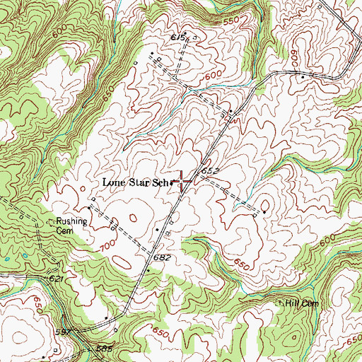 Topographic Map of Lone Star School, KY