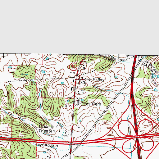 Topographic Map of Lone Valley Church, KY