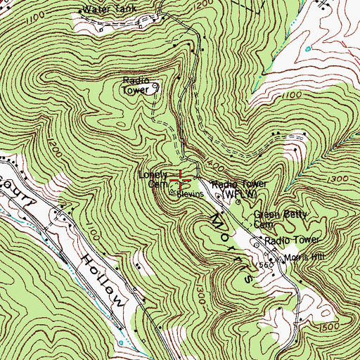Topographic Map of Lonely Cemetery, KY