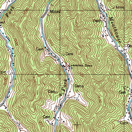 Topographic Map of Lonesome Dove Church, KY