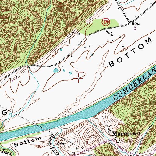 Topographic Map of Long Bottom, KY