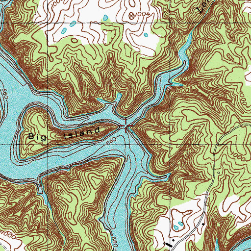 Topographic Map of Long Branch, KY