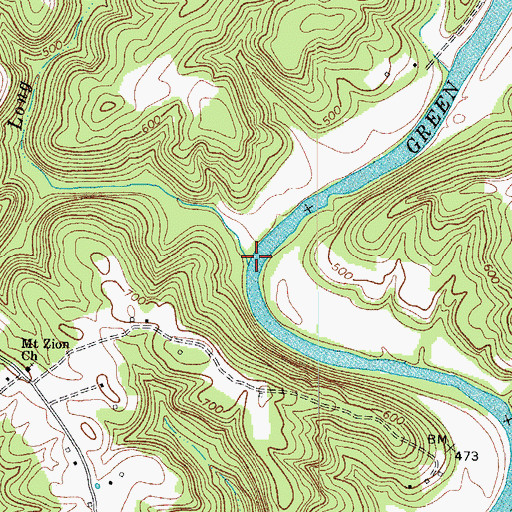 Topographic Map of Long Branch, KY