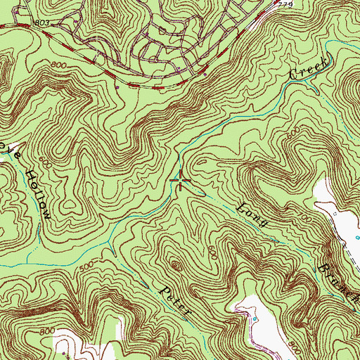 Topographic Map of Long Branch, KY