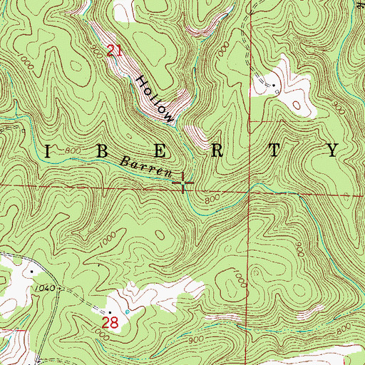Topographic Map of Gulf Hollow, AR