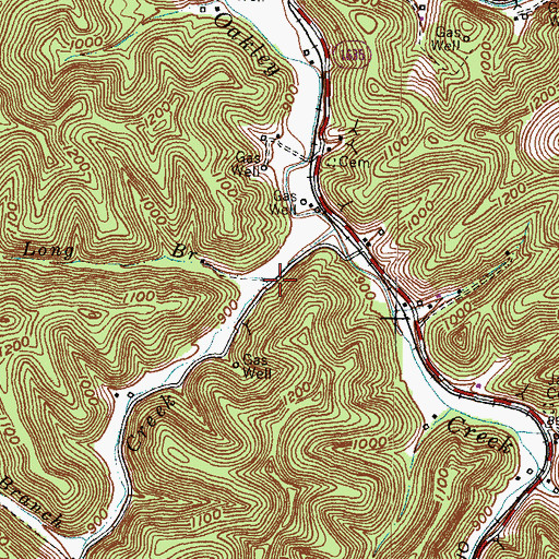 Topographic Map of Long Branch, KY