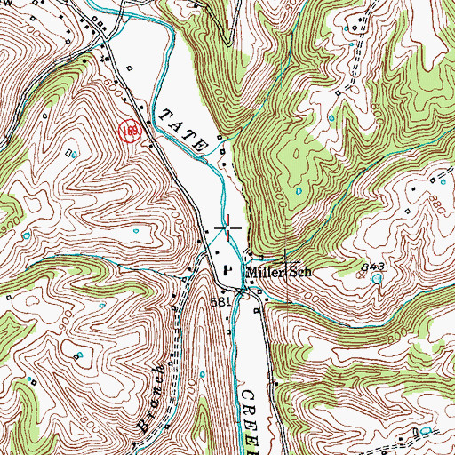 Topographic Map of Long Branch, KY