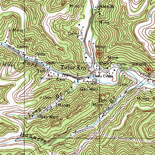 Topographic Map of Long Branch, KY