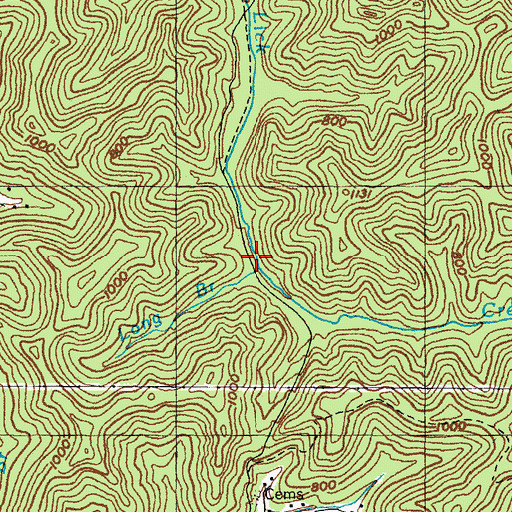 Topographic Map of Long Branch, KY