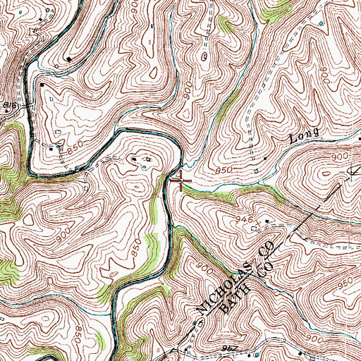 Topographic Map of Long Branch, KY