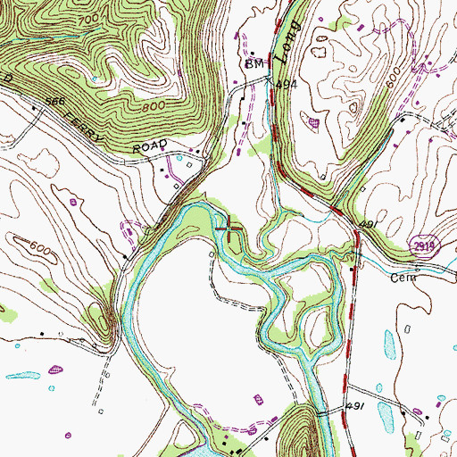 Topographic Map of Long Branch, KY