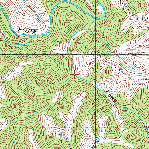 Topographic Map of Long Branch, KY