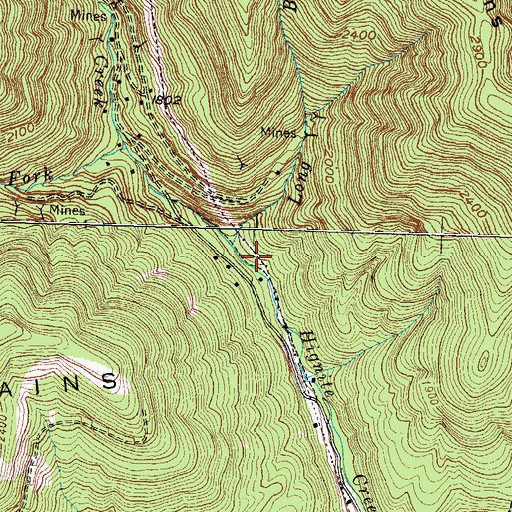 Topographic Map of Long Branch, KY