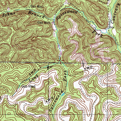 Topographic Map of Long Branch, KY