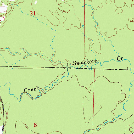 Topographic Map of Gum Creek, AR