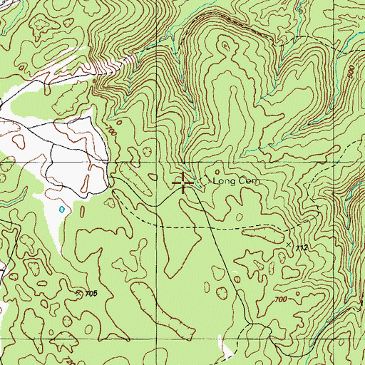 Topographic Map of Long Cemetery, KY