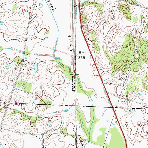 Topographic Map of Long Creek, KY