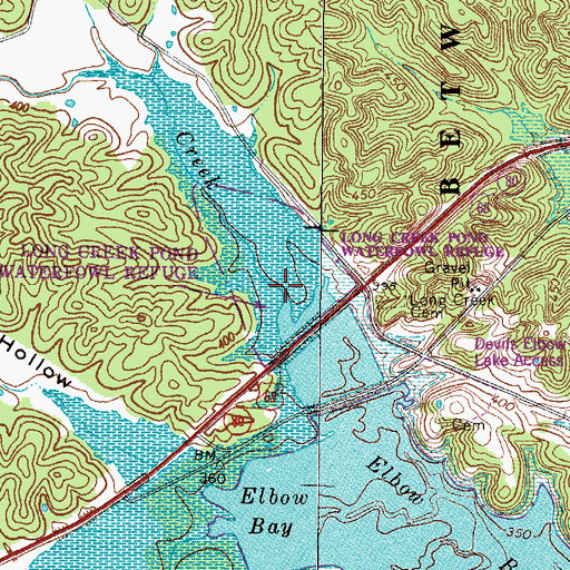 Topographic Map of Long Creek, KY