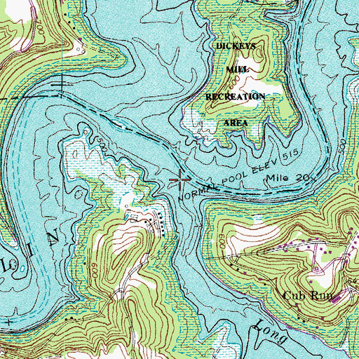 Topographic Map of Long Fall Creek, KY