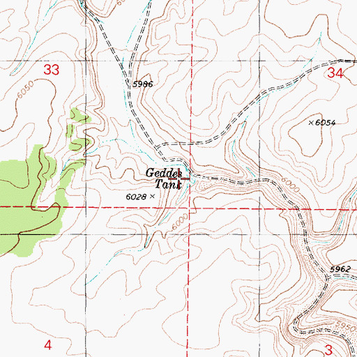 Topographic Map of Geddes Tank, AZ