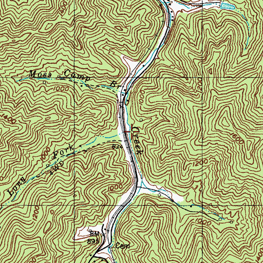 Topographic Map of Long Fork, KY