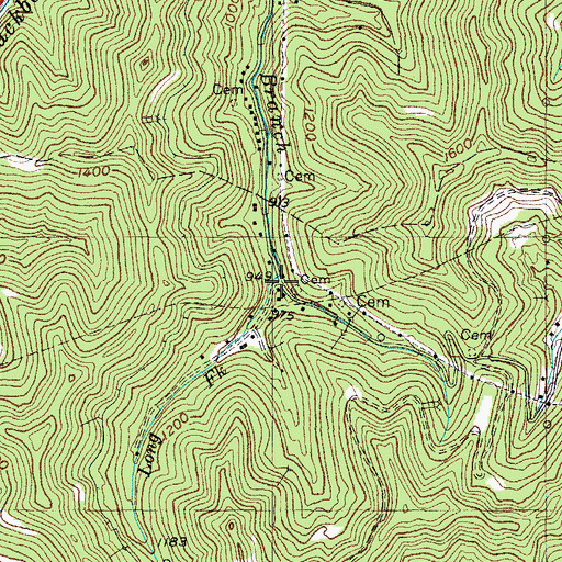 Topographic Map of Long Fork, KY