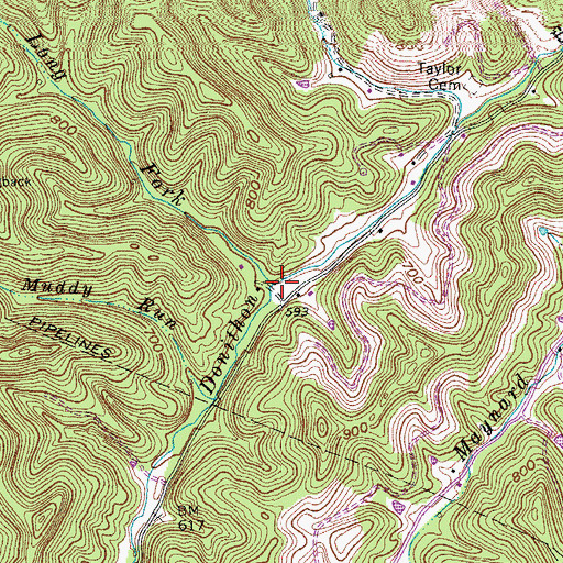 Topographic Map of Long Fork, KY