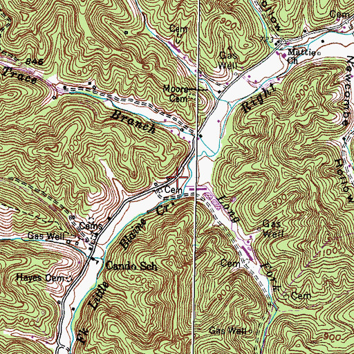 Topographic Map of Long Fork, KY