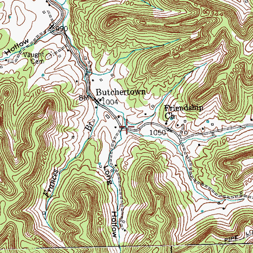 Topographic Map of Long Hollow, KY