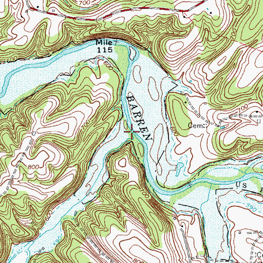 Topographic Map of Long Hungry Creek, KY