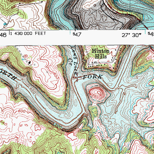 Topographic Map of Long Lick Creek, KY