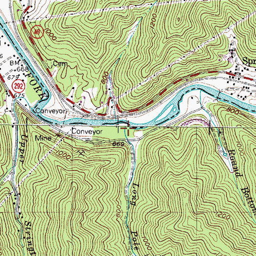 Topographic Map of Long Pole Branch, KY