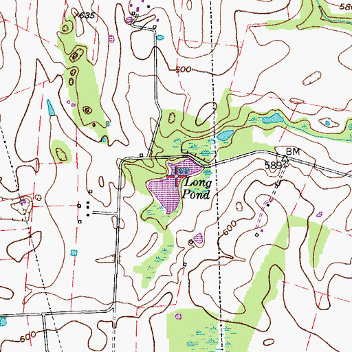 Topographic Map of Long Pond, KY