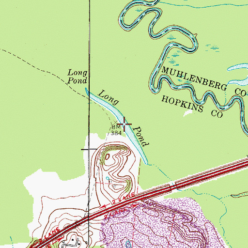 Topographic Map of Long Pond, KY