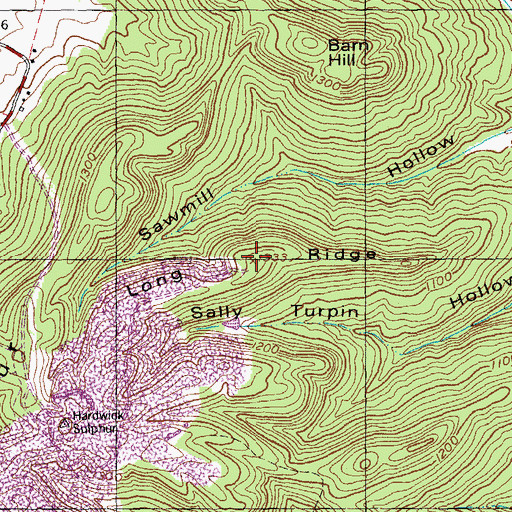 Topographic Map of Long Ridge, KY