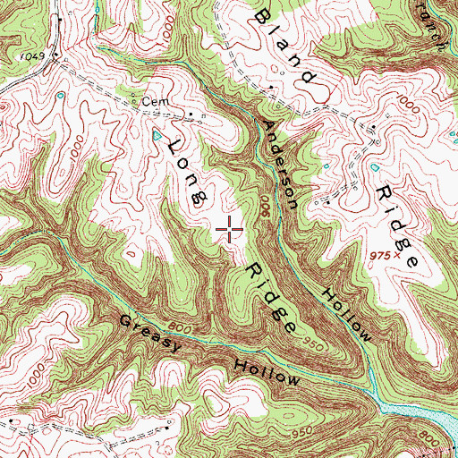 Topographic Map of Long Ridge, KY