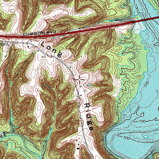 Topographic Map of Long Ridge, KY